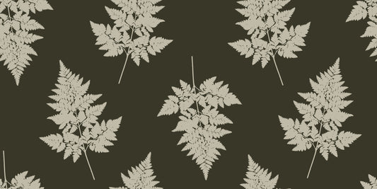 Minimalist Woodland Leaf Motif Wallpaper⁠
