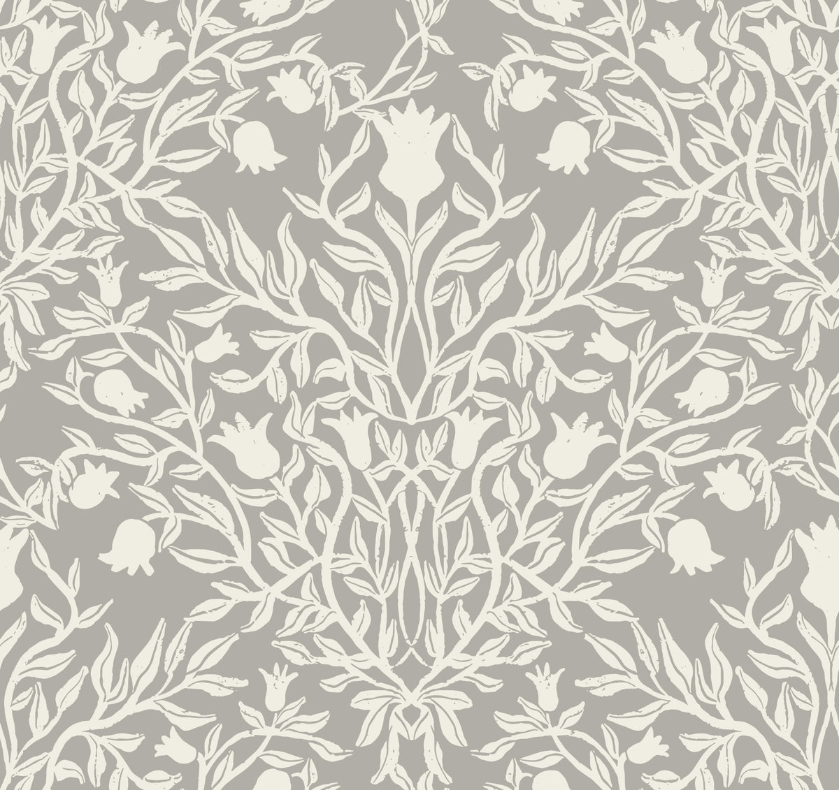 Papier peint botanique damassé Heritage in your room — zoomed