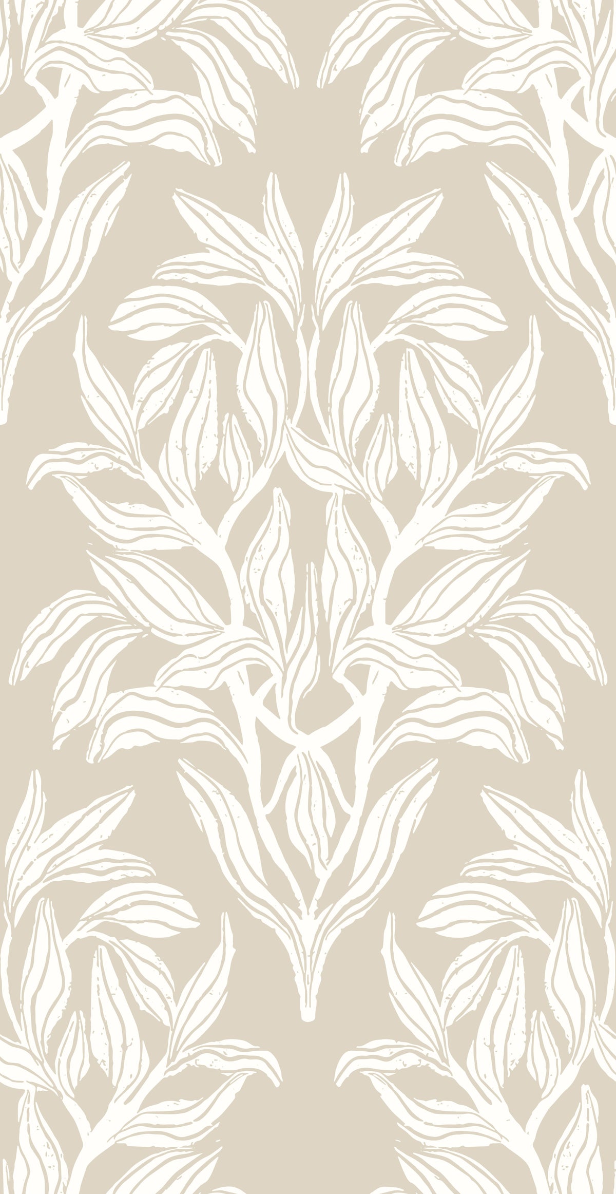 Papier peint à motif de feuilles crème organiques in your room — zoomed