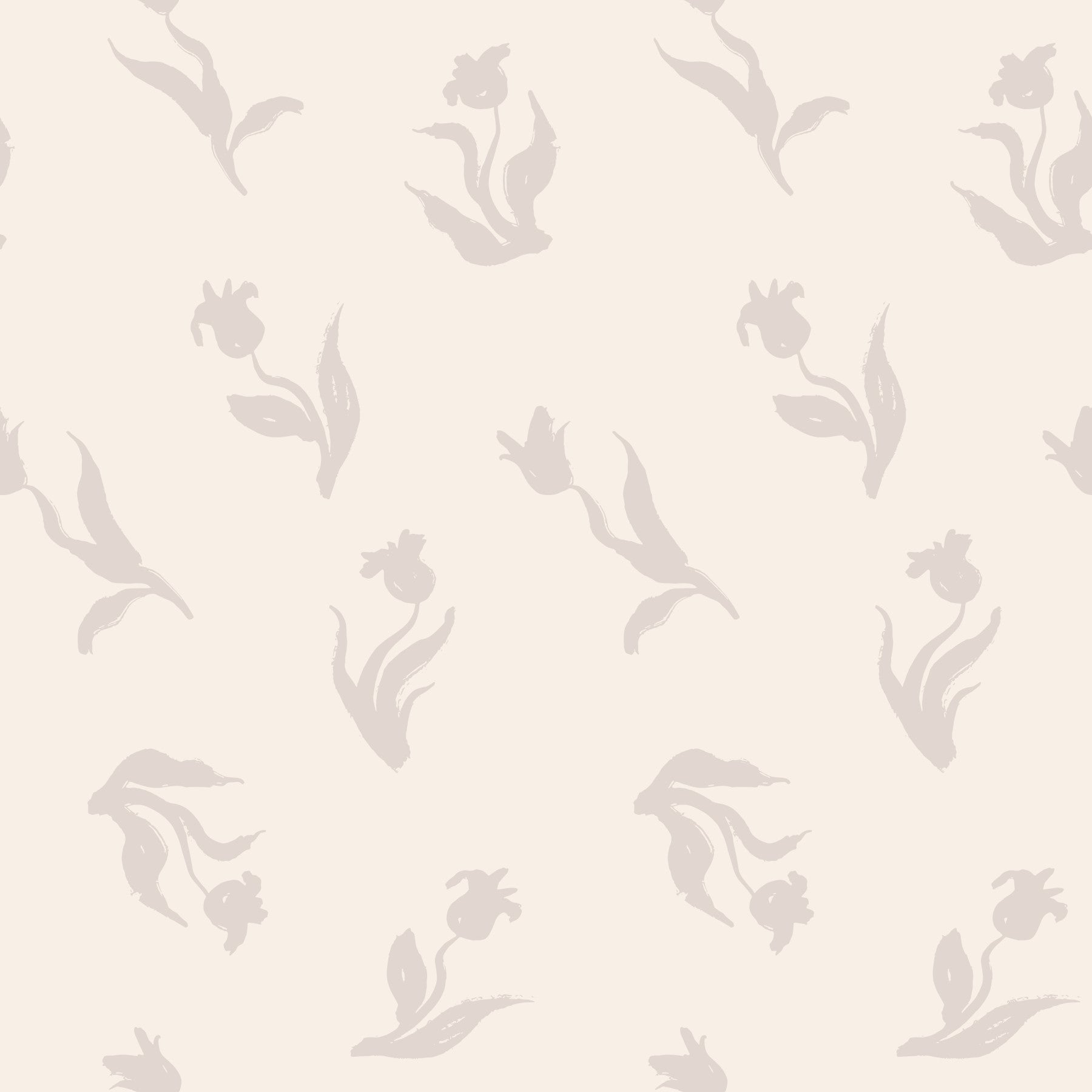 Minimalist Tulip Brushstroke Pattern Wallpaper⁠