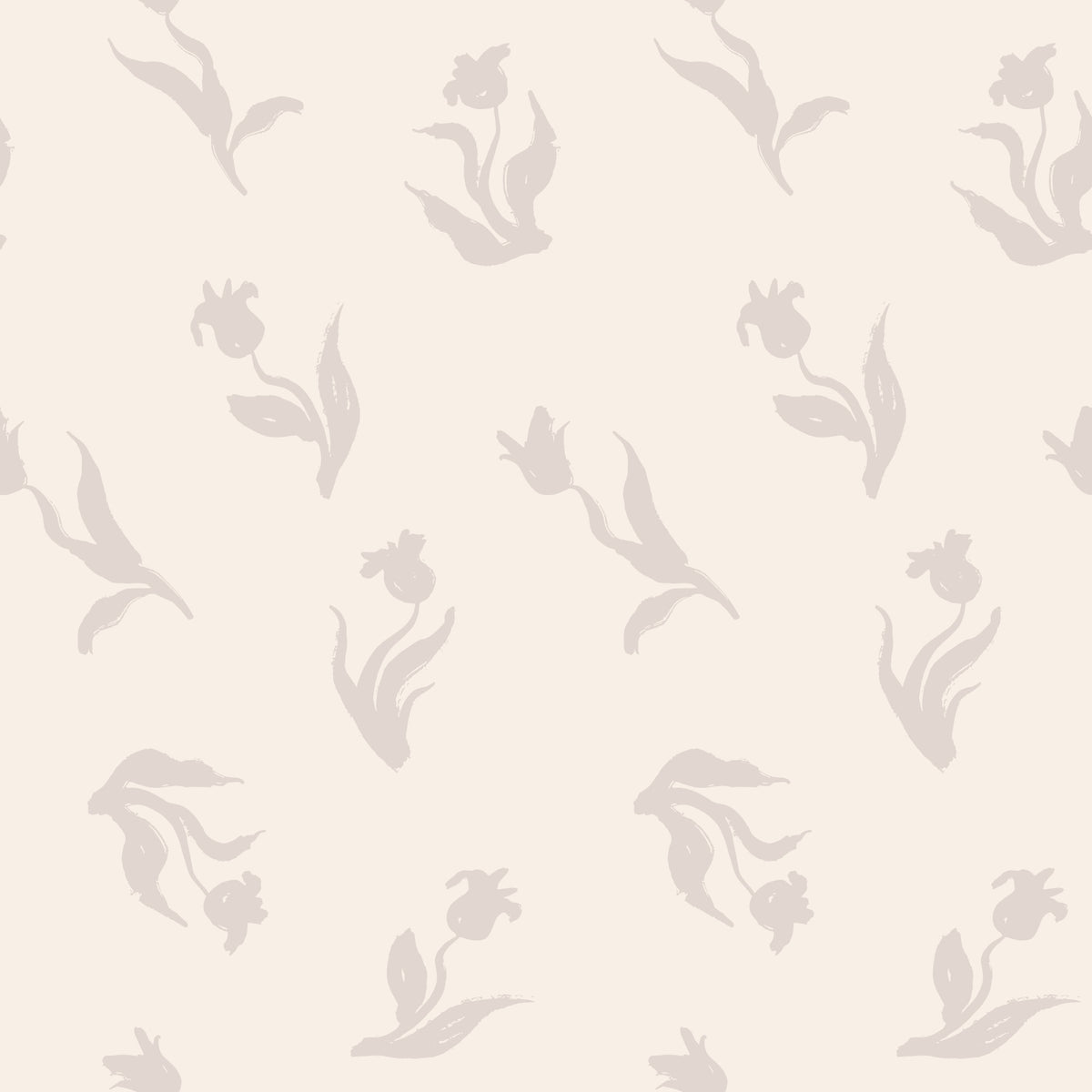 Papier peint à motif minimaliste de tulipes peintes au pinceau in your room — zoomed
