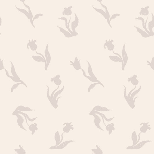 Minimalist Tulip Brushstroke Pattern Wallpaper⁠