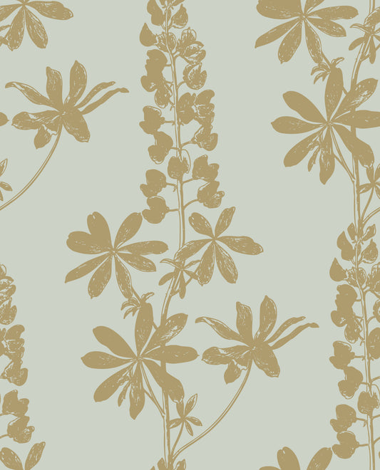 Vintage Botanical Lupine Sketch Wallpaper⁠