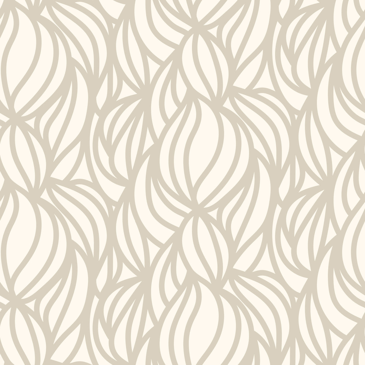 Papier peint géométrique à motifs tourbillonnants crème in your room — zoomed