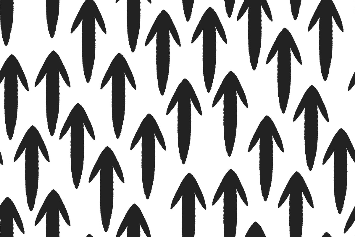 Carta da parati con motivo grafico a frecce in your room — zoomed