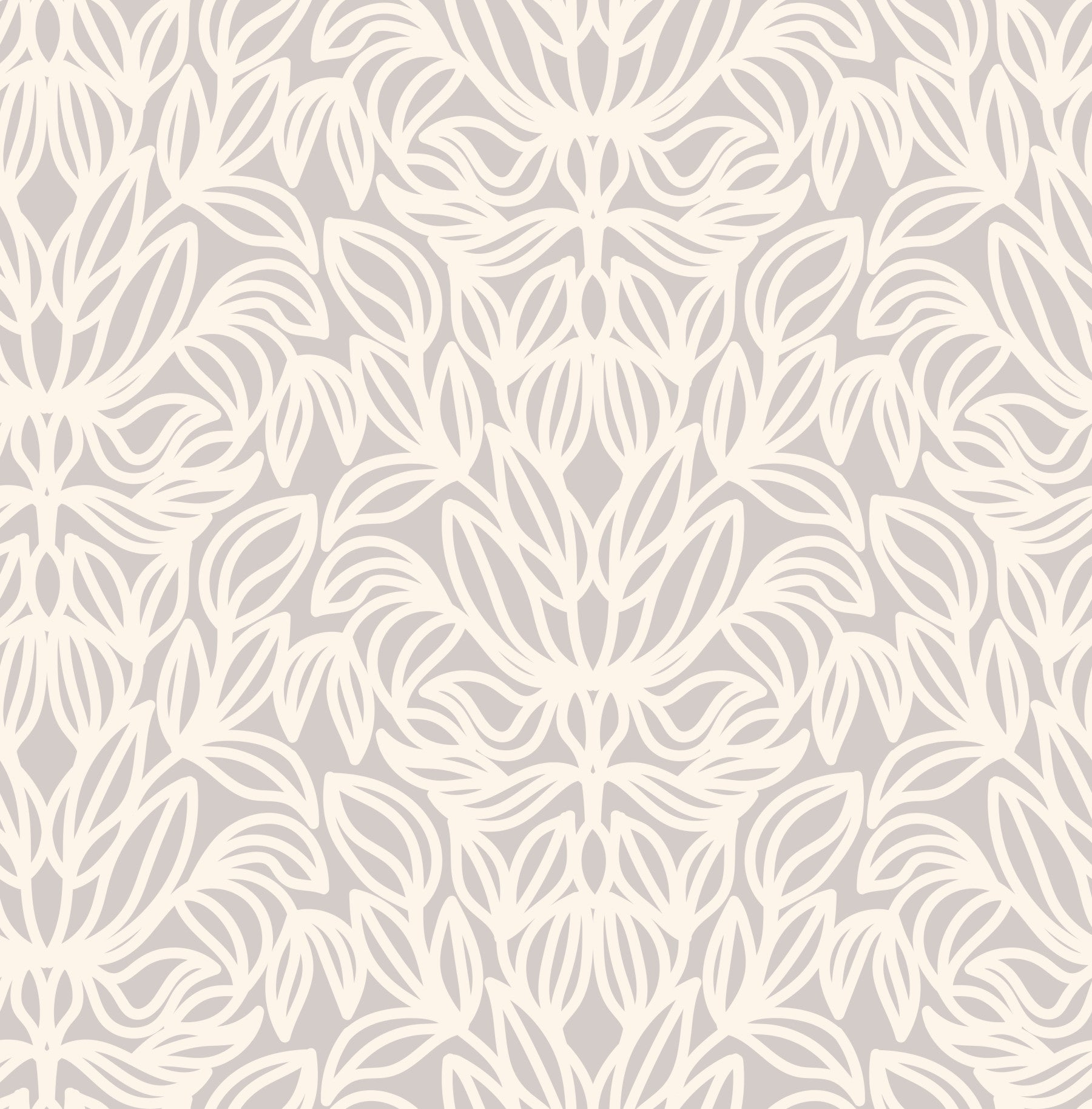 Minimalist Botanical Damask Wallpaper⁠
