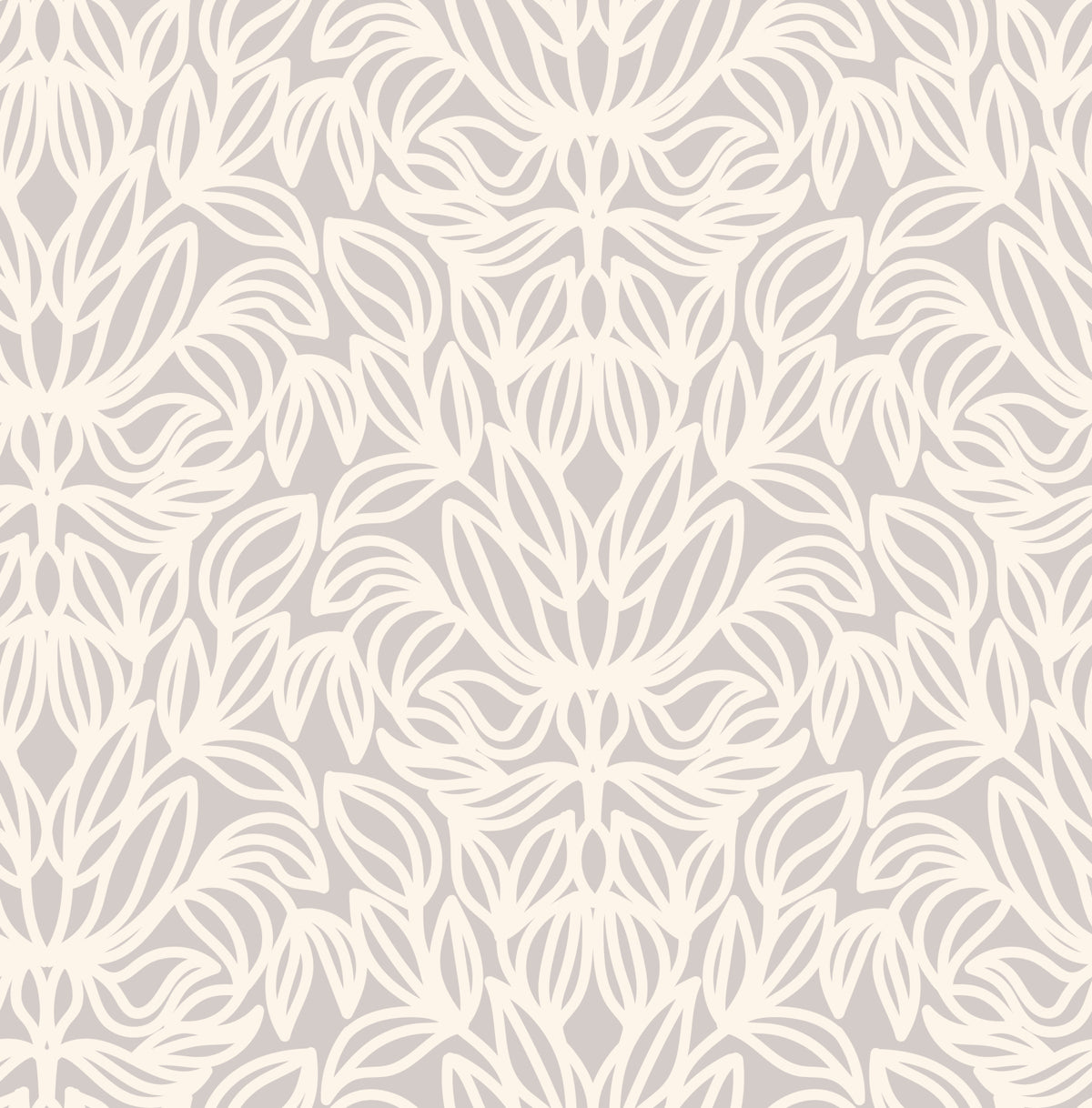 Minimalist Botanical Damask Wallpaper⁠ in your room