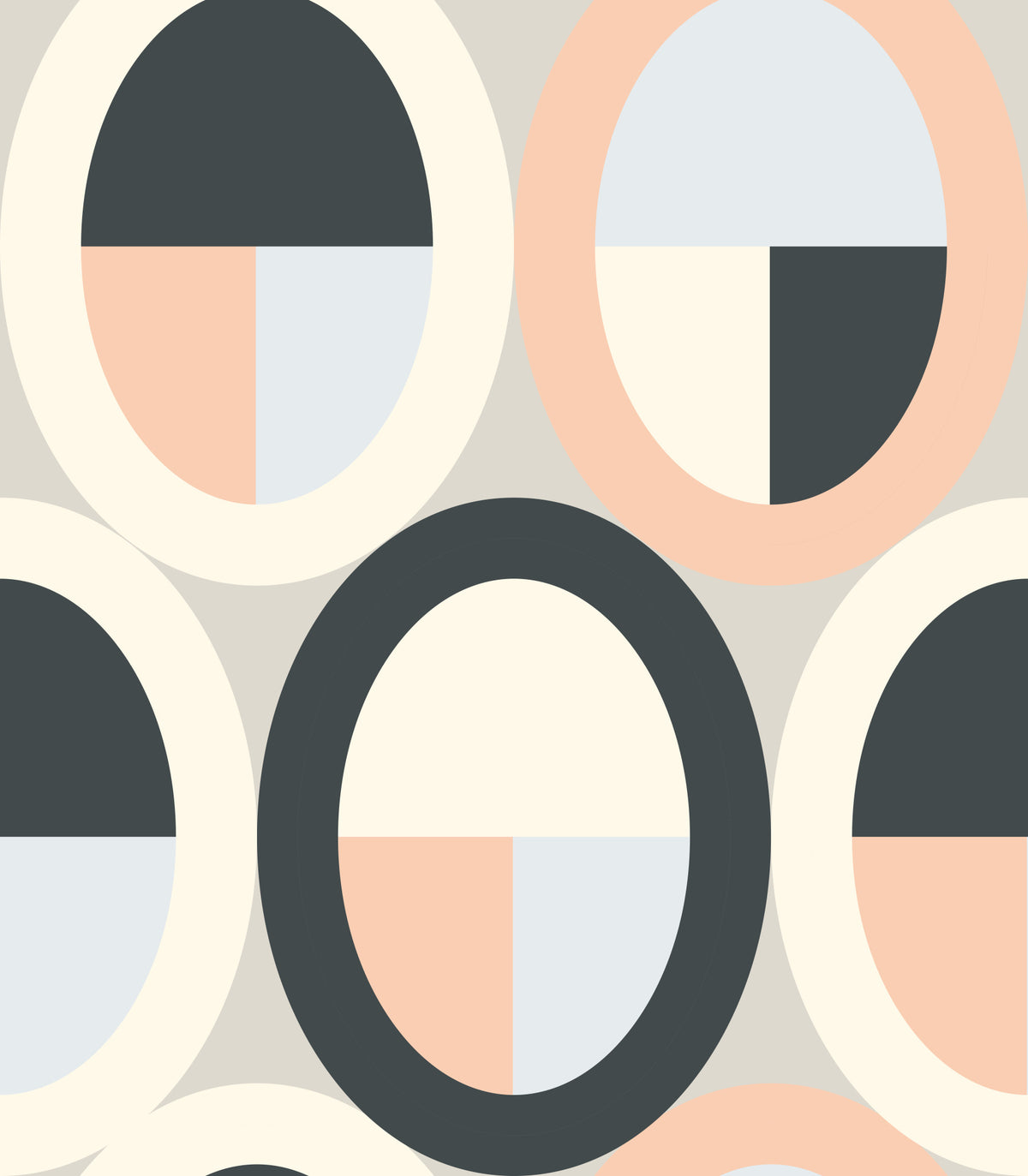 Papier peint géométrique ovale minimaliste in your room — zoomed
