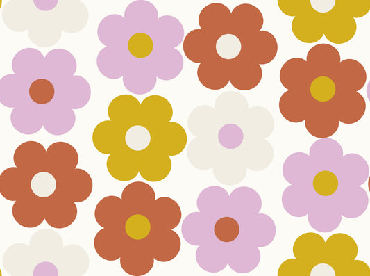 Retro Flower Power Bloom Wallpaper⁠