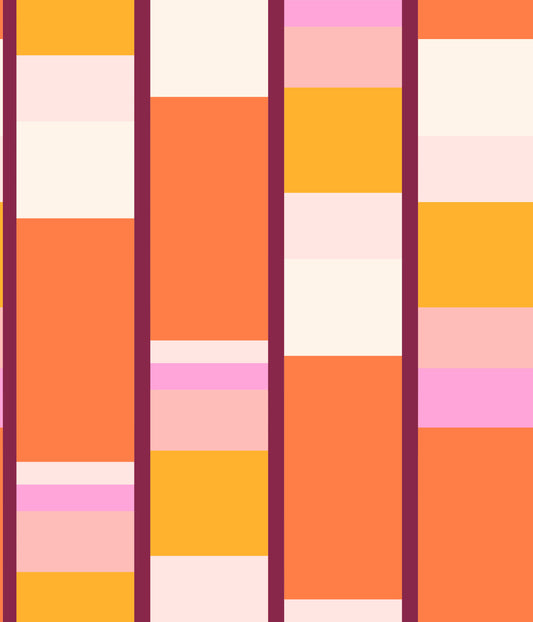 Retro Vertical Block Stripe Wallpaper⁠