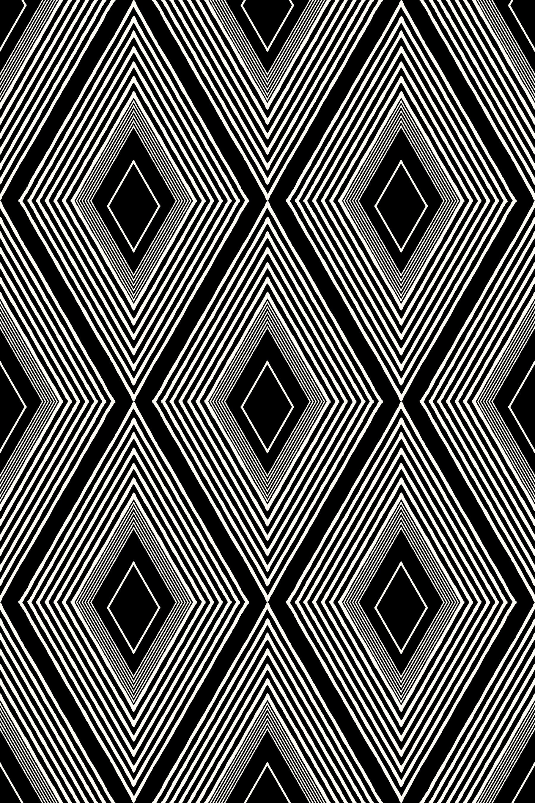 Papier peint géométrique monochrome à motif de losanges entrelacés