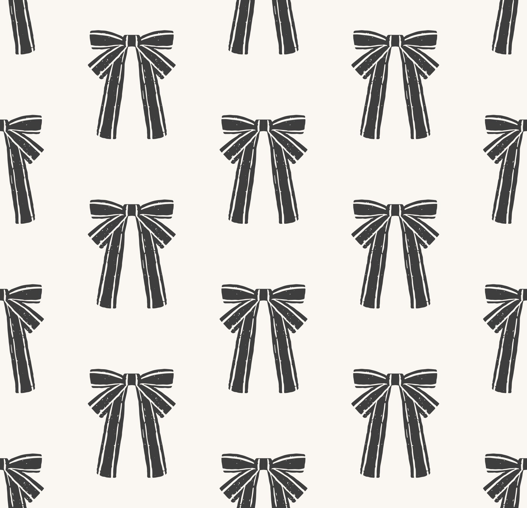 Charming Hand-Drawn Bow Repeat Pattern Wallpaper⁠