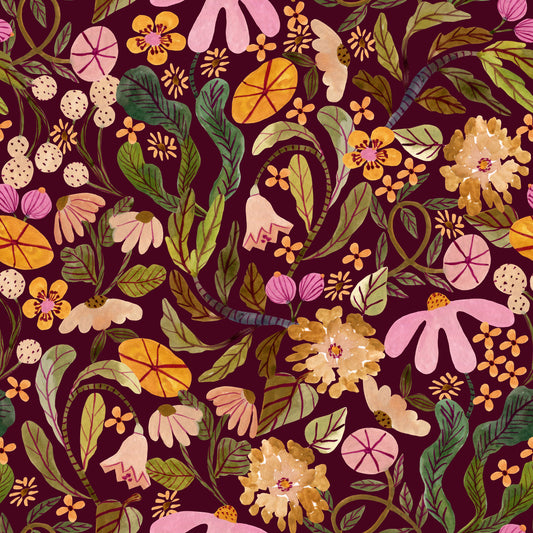 Vintage botanisk skumringsbaggrundstapet