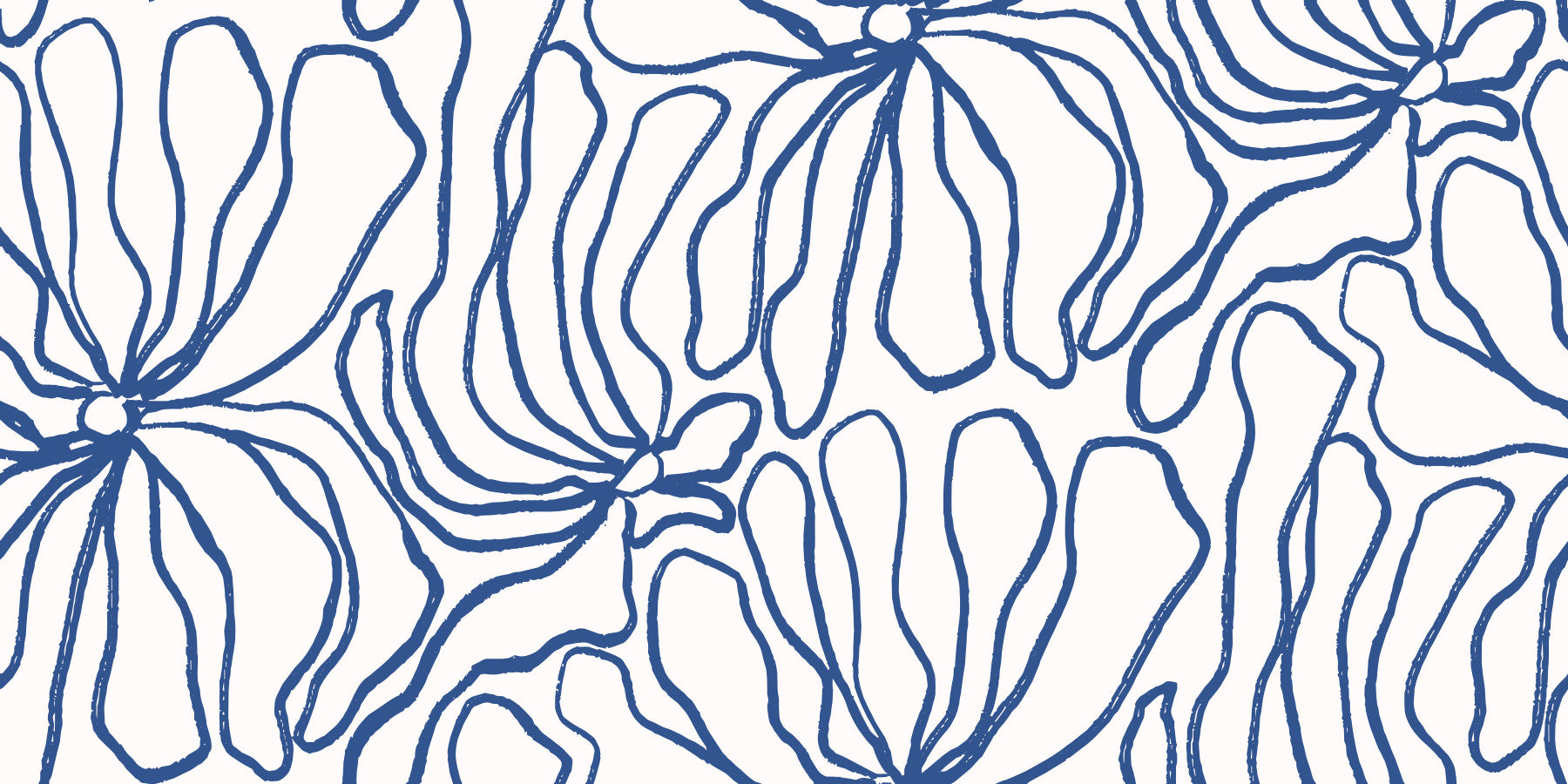 Minimalist Blue Contour Blooms Wallpaper⁠