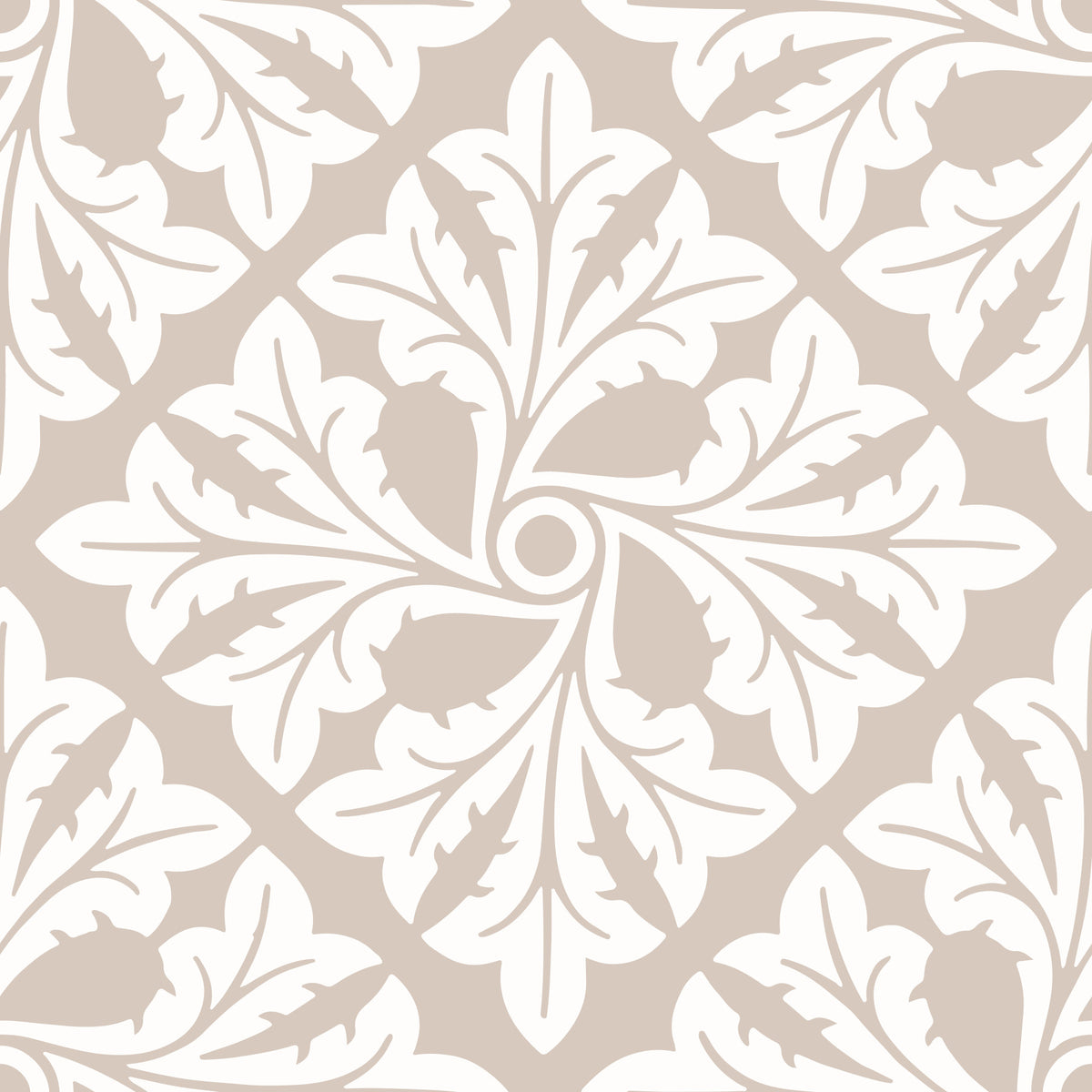 Beige damasktapet med akantusblade in your room — zoomed