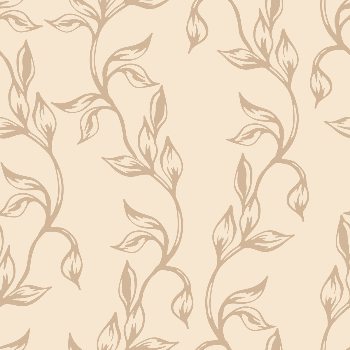 Serene Neutral Organic Foliage Wallpaper⁠ in your room