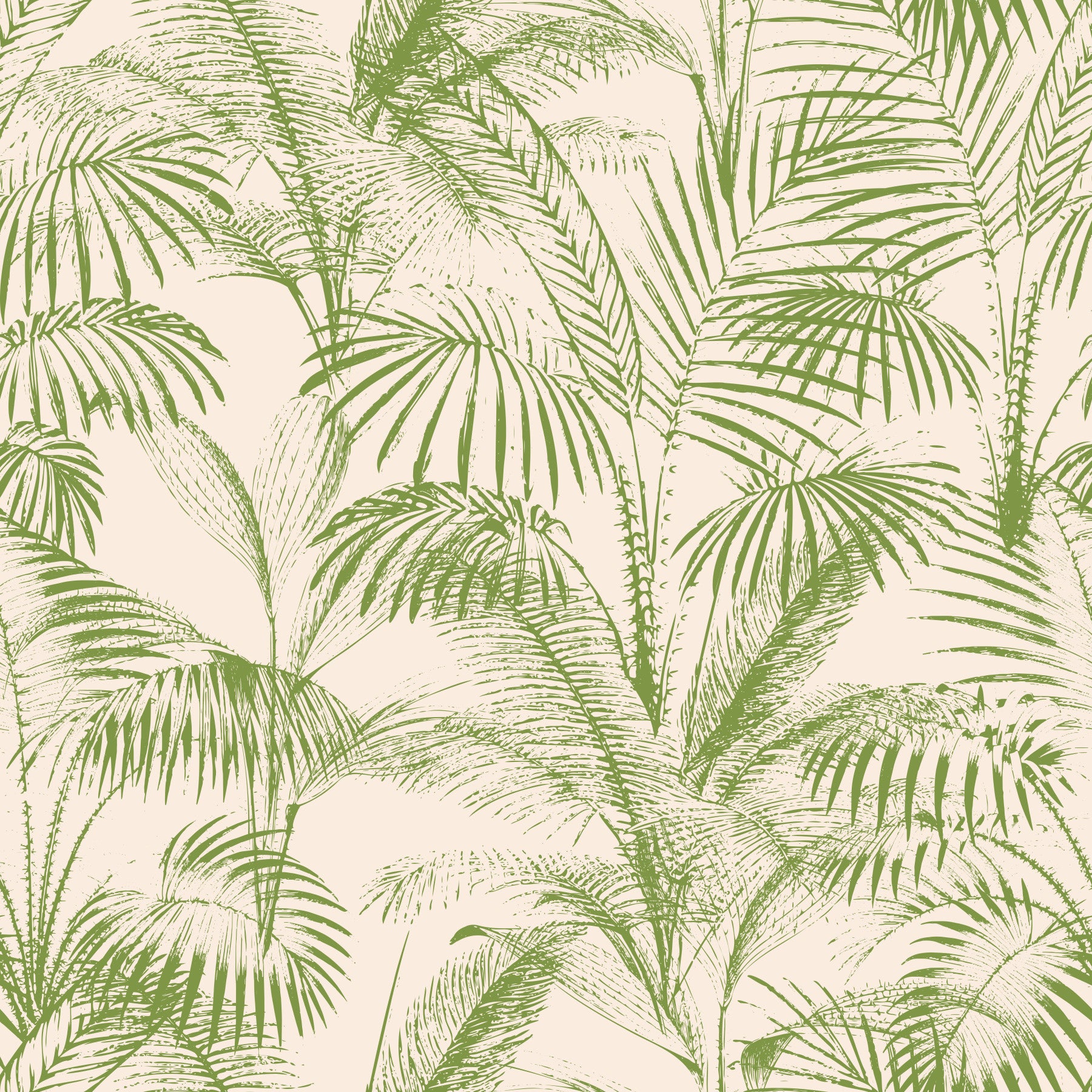 Botanical Jungle Frond Sketch Wallpaper⁠