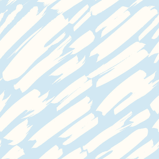 Papier peint panoramique en mouvement aux coups de pinceau bleu azur doux