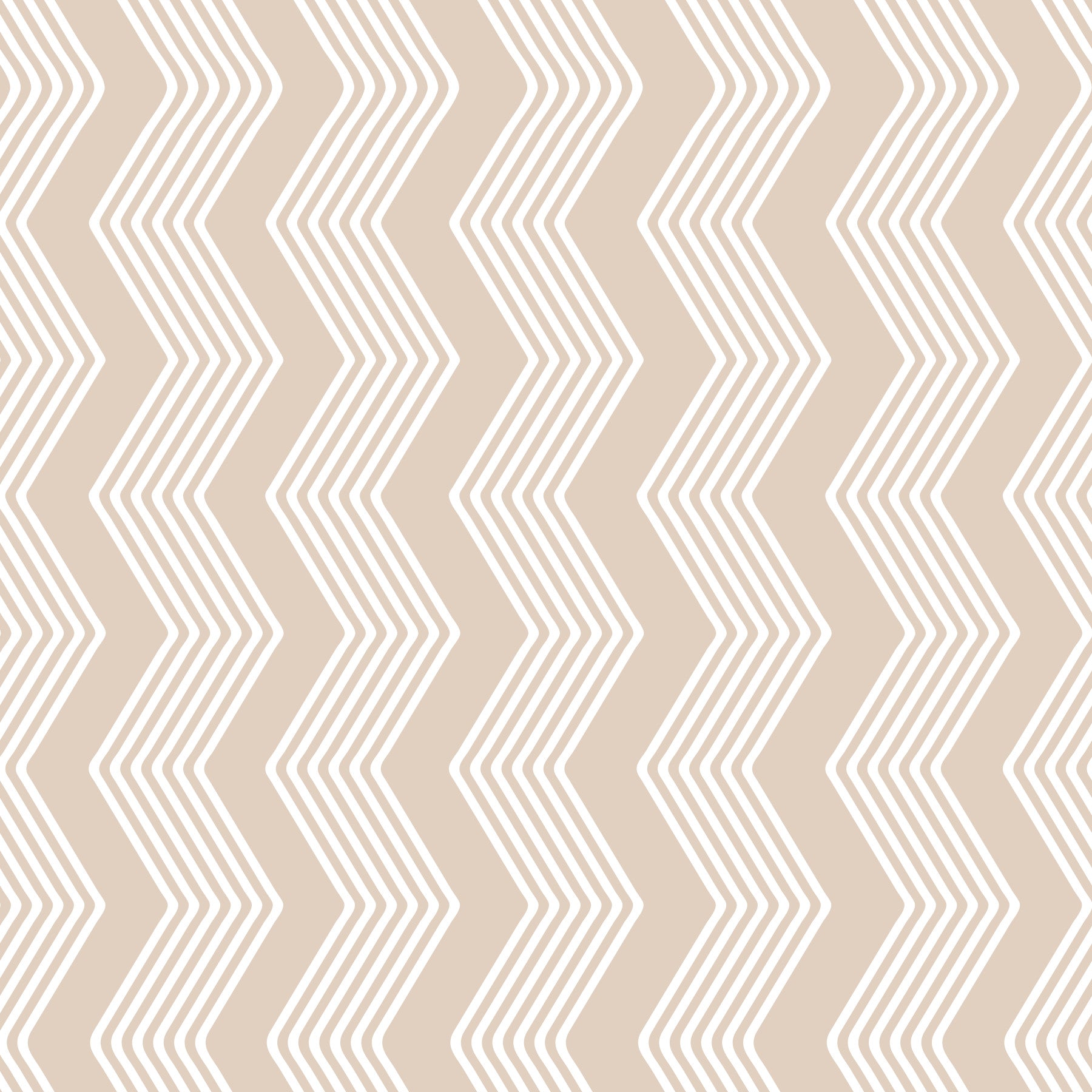 Tapet med beige zigzaglinjemønster