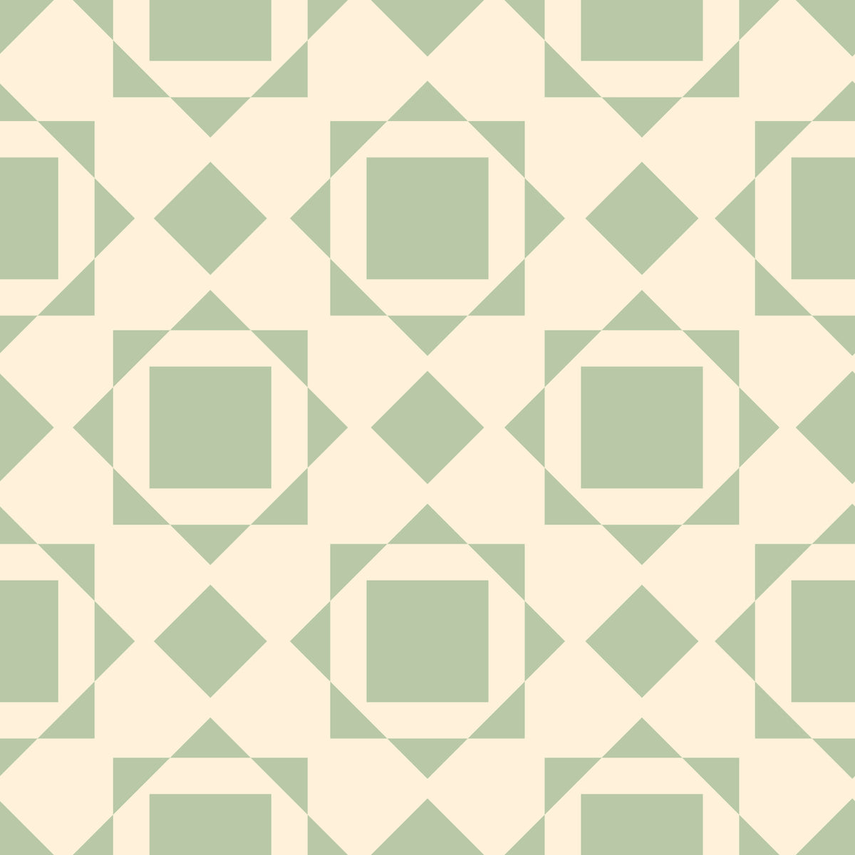 Sage Geometric Interlocking Squares Wallpaper⁠ in your room