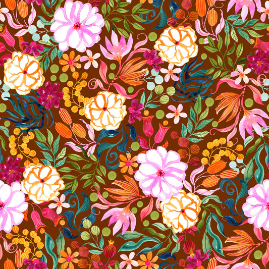 Papier peint de jardin peint à la main aux couleurs éclatantes⁠