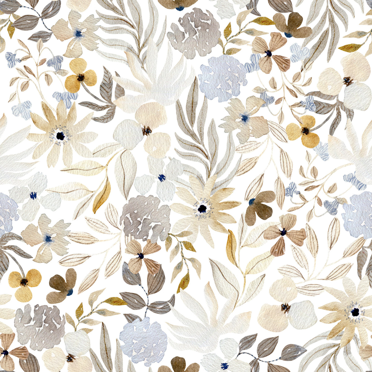 Soft Watercolor Meadow Botanical Wallpaper⁠ in your room