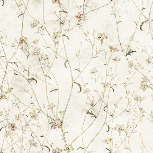 Æterisk eng med vilde blomsterskitser – tapet