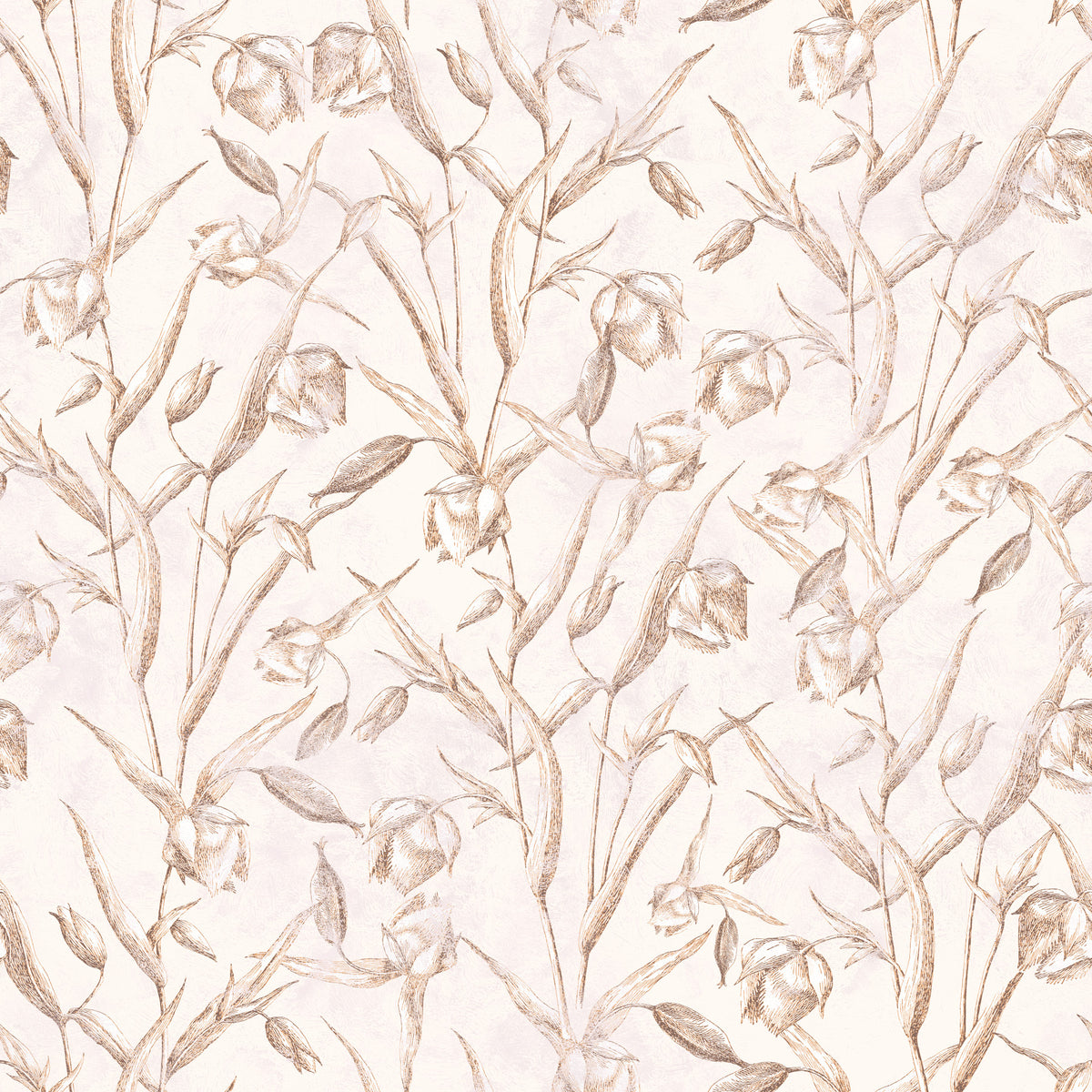 Sepiafarvet botanisk skitsetapet in your room — zoomed