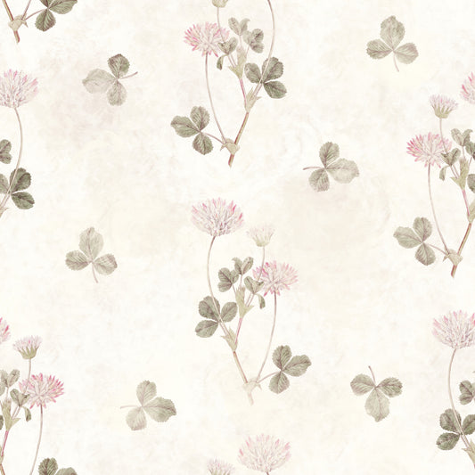Tapet med vintage botanisk kløverillustration