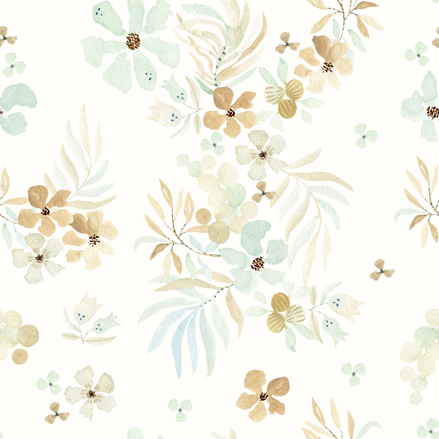 Floating Petals and Foliage Wallpaper⁠