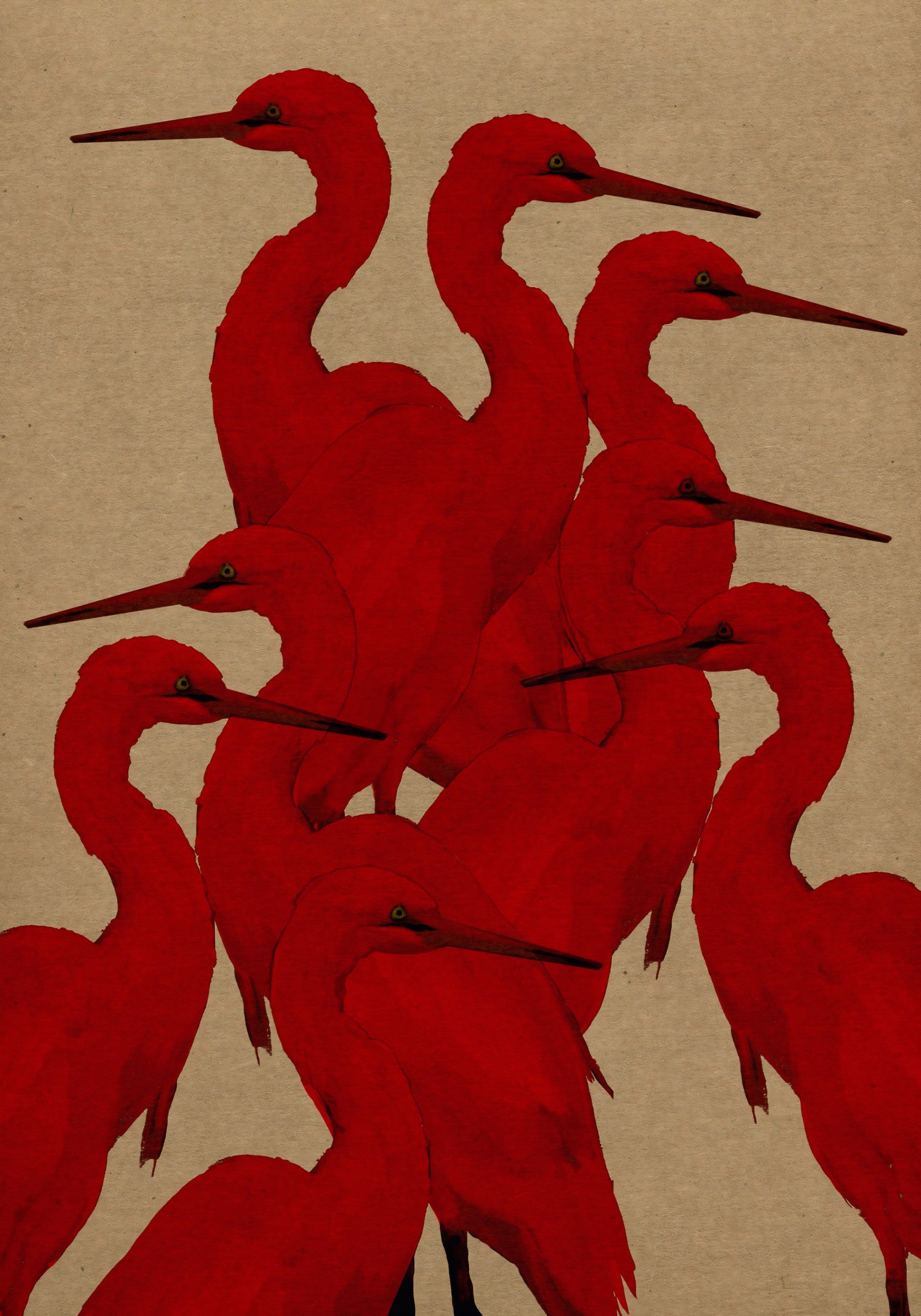 Minimalist Scarlet Flock Wall Mural