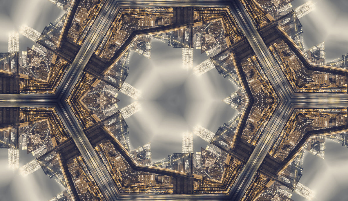 Urban Skyline Starburst Symmetry Wallpaper⁠ in your room