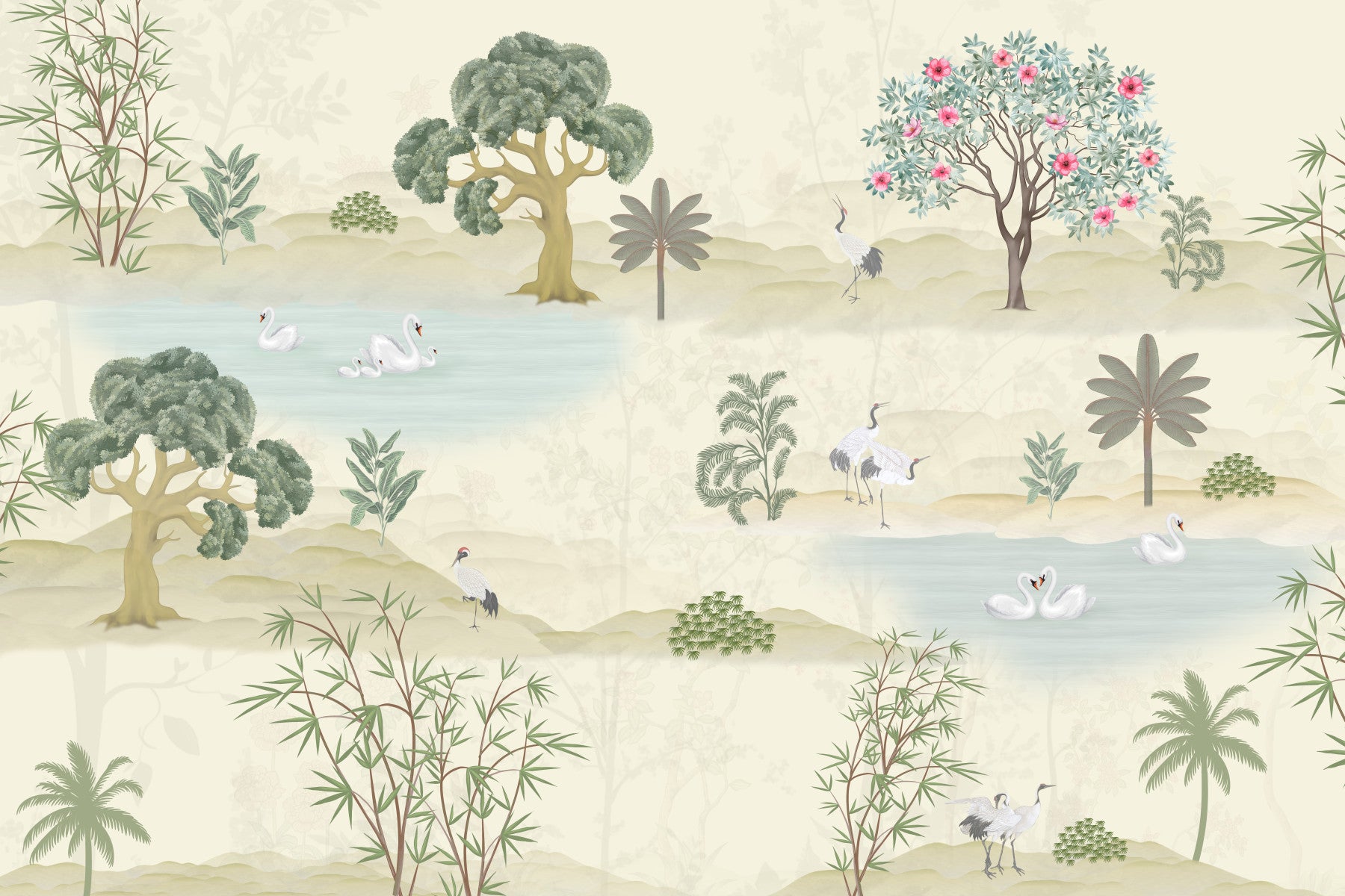 Ätherisches Gartenrefugium-Wandbild