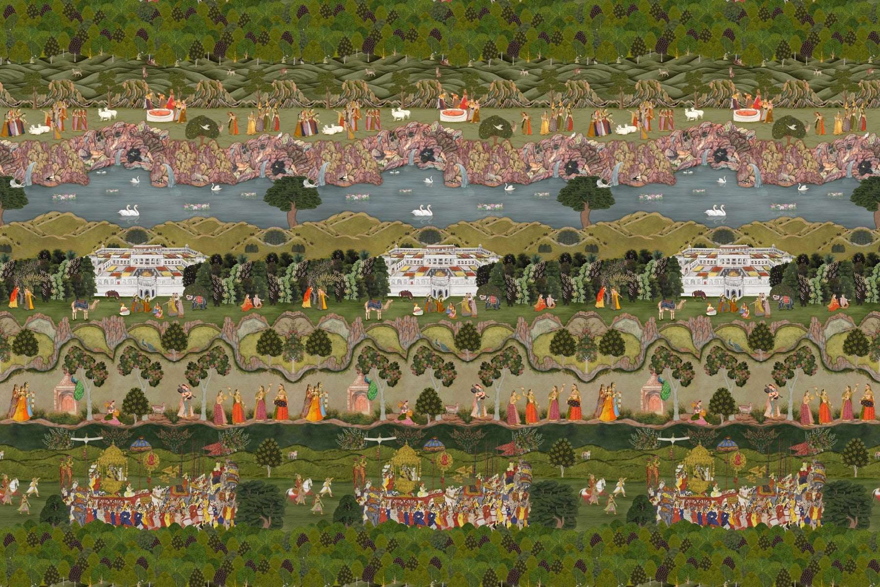 Wandbild mit dem Motiv „Mughal Heritage Garden“