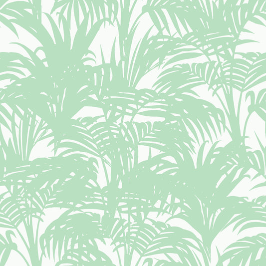 Papier peint à motif jungle minimaliste vert sauge