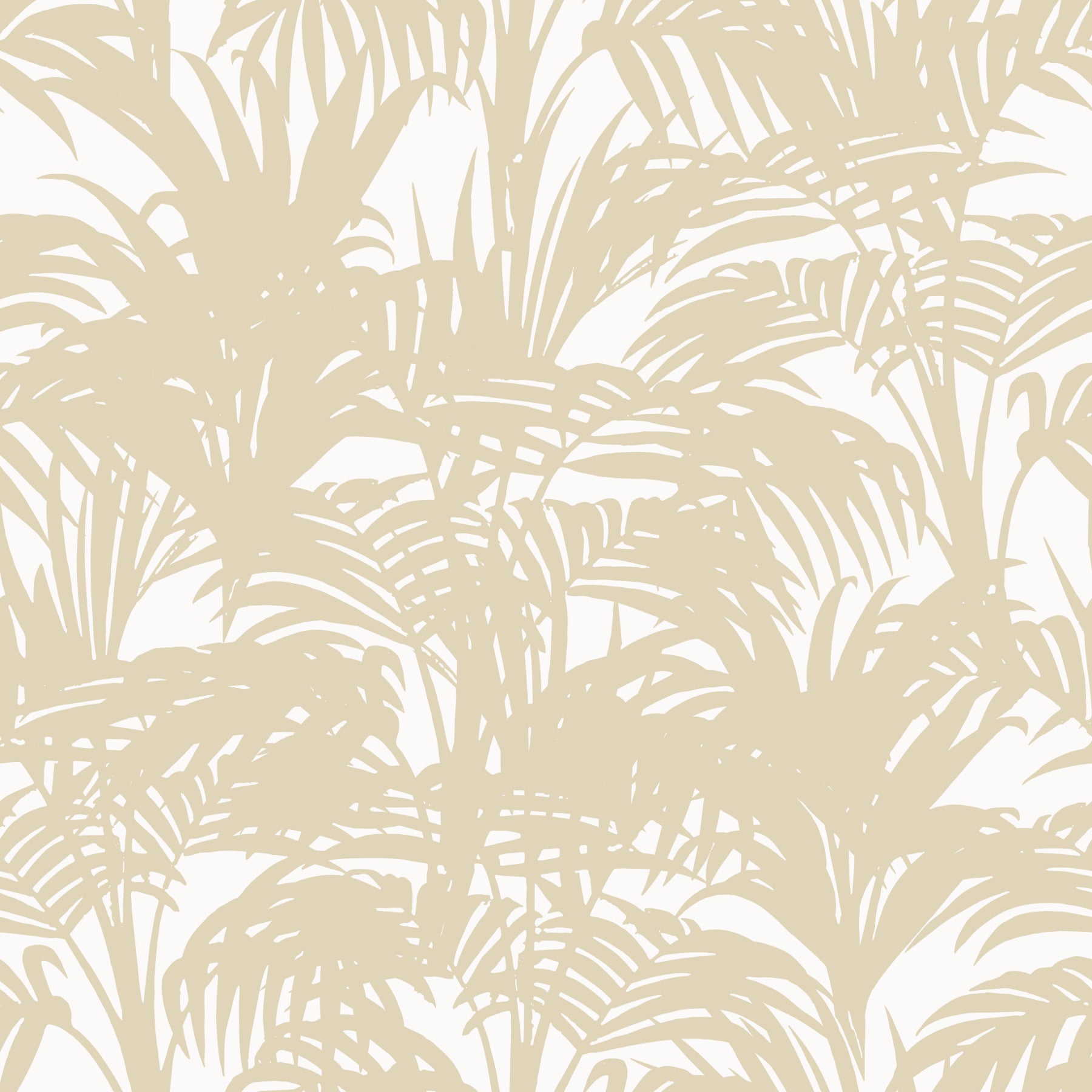 Papier peint minimaliste à motif de frondes tropicales