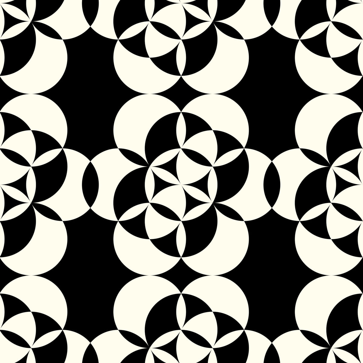 Graficzna tapeta dekoracyjna w monochromatyczną okrągłą siatkę in your room