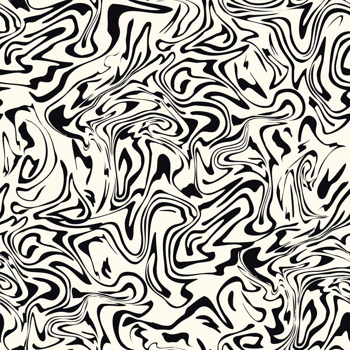 Papier peint à motifs de volutes de marbre fluides noir et blanc in your room