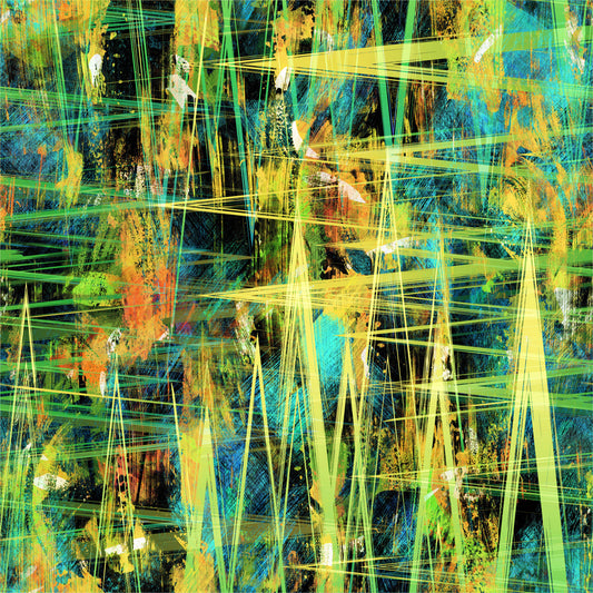 Carta da parati artistica astratta con zigzag al neon