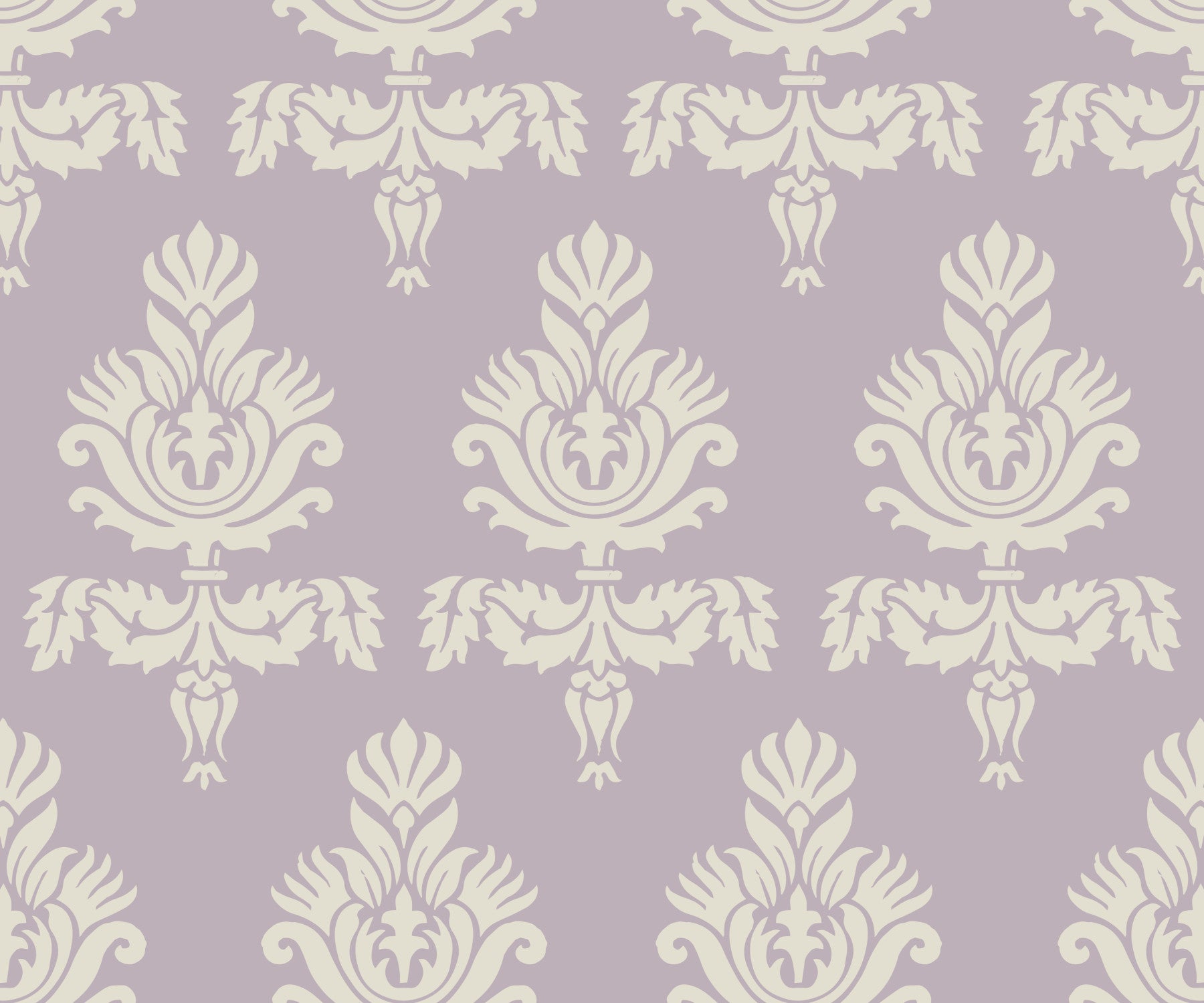 Carta da parati con motivo damascato Heritage color lilla