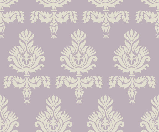 Carta da parati con motivo damascato Heritage color lilla