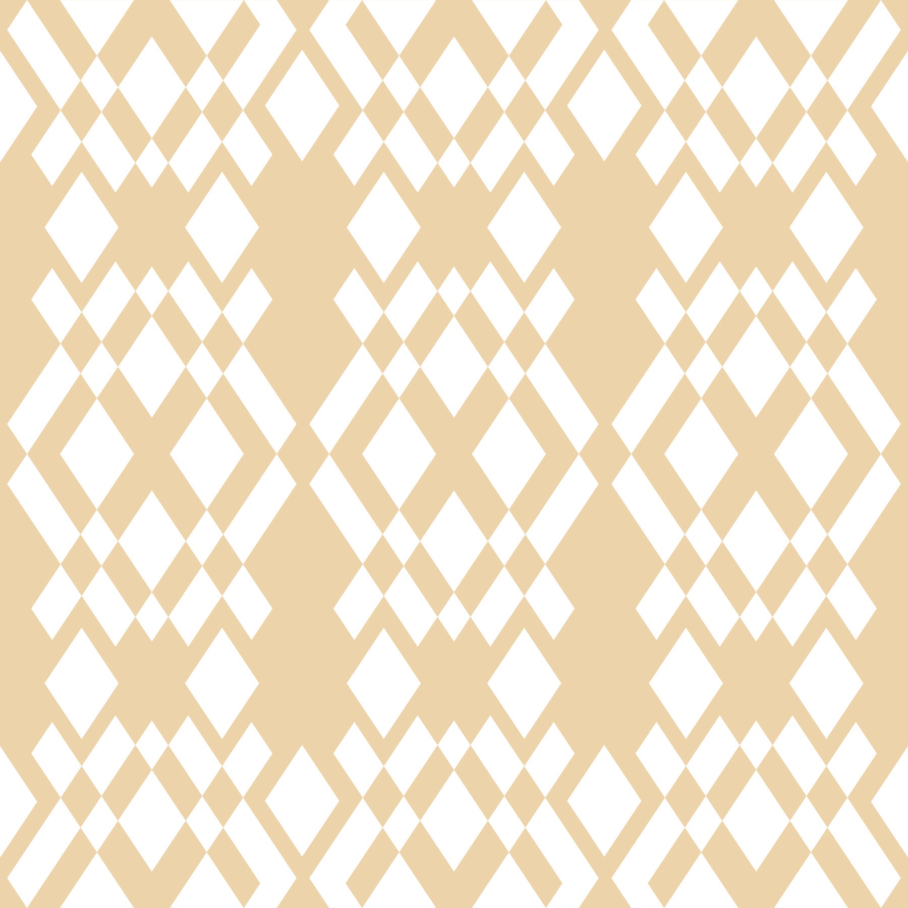 Carta da parati geometrica a reticolo color crema e bianco