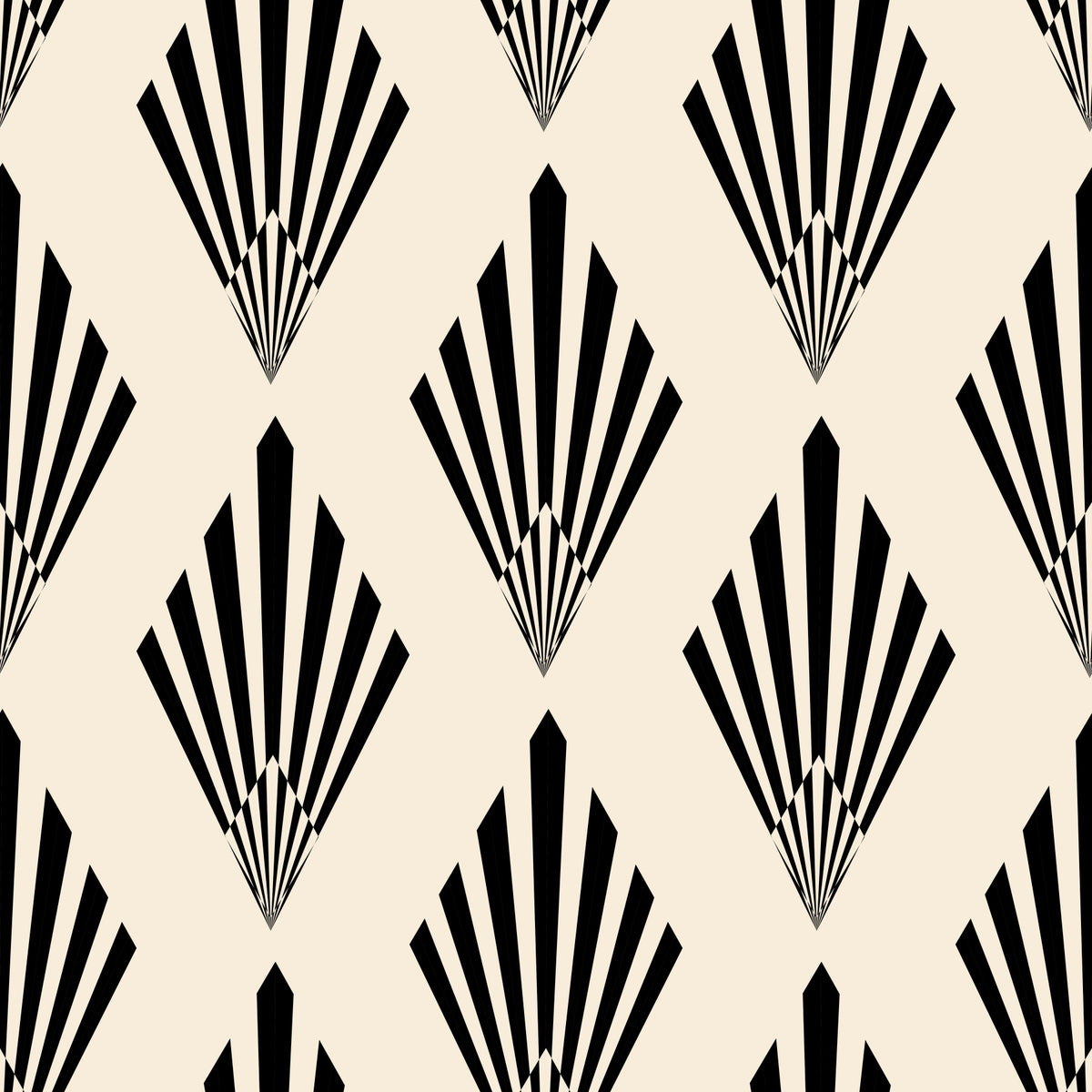 Tapeta z geometrycznym wzorem wachlarzy w stylu art déco in your room