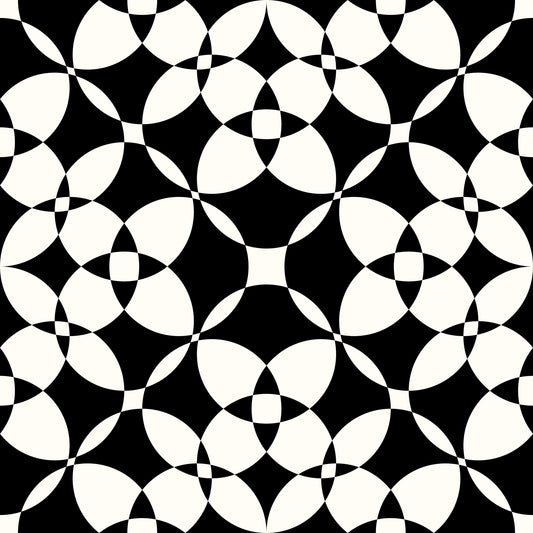 Tapet cu curbe geometrice abstracte monocrome