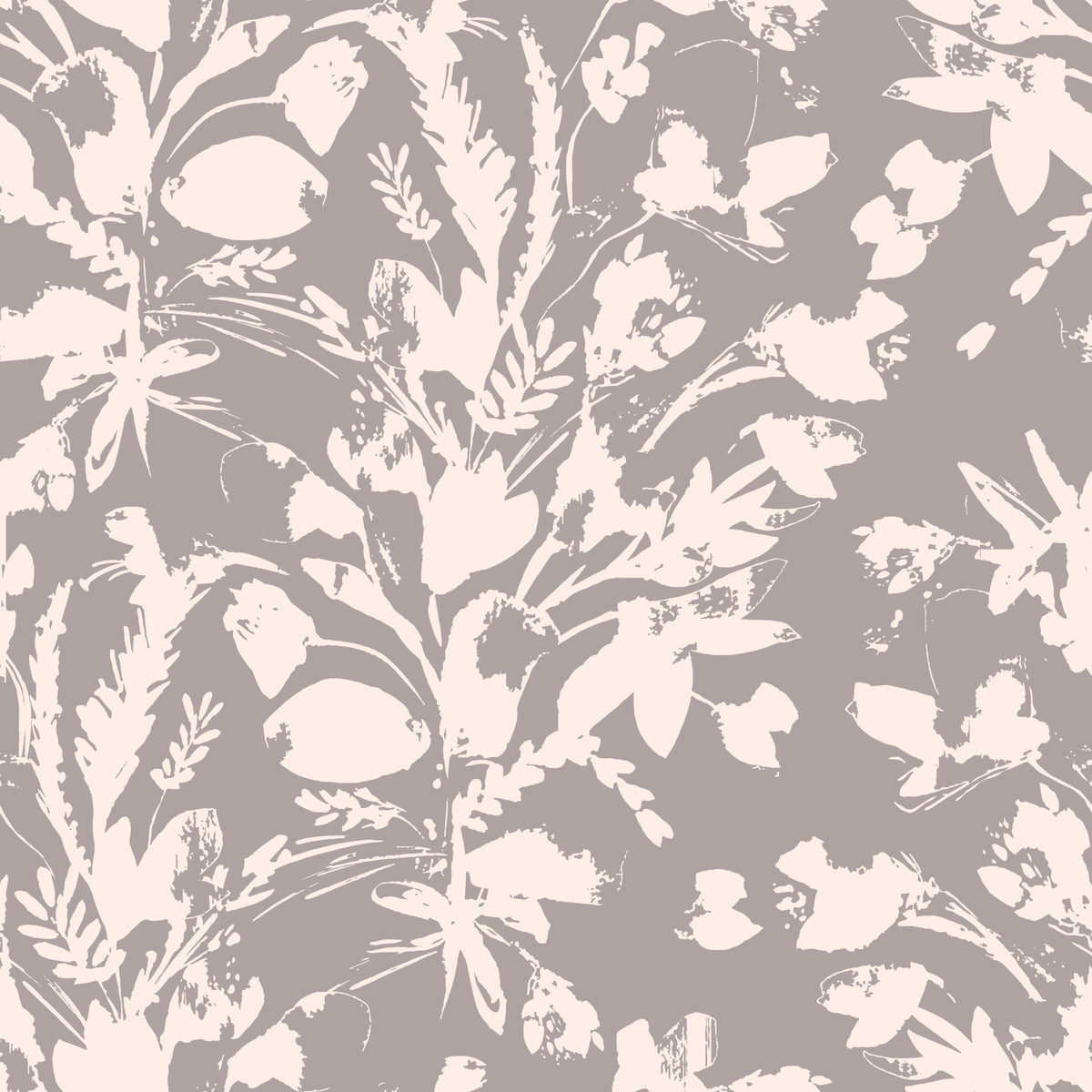 Carta da parati con schizzi botanici di prato dai colori tenui in your room — zoomed