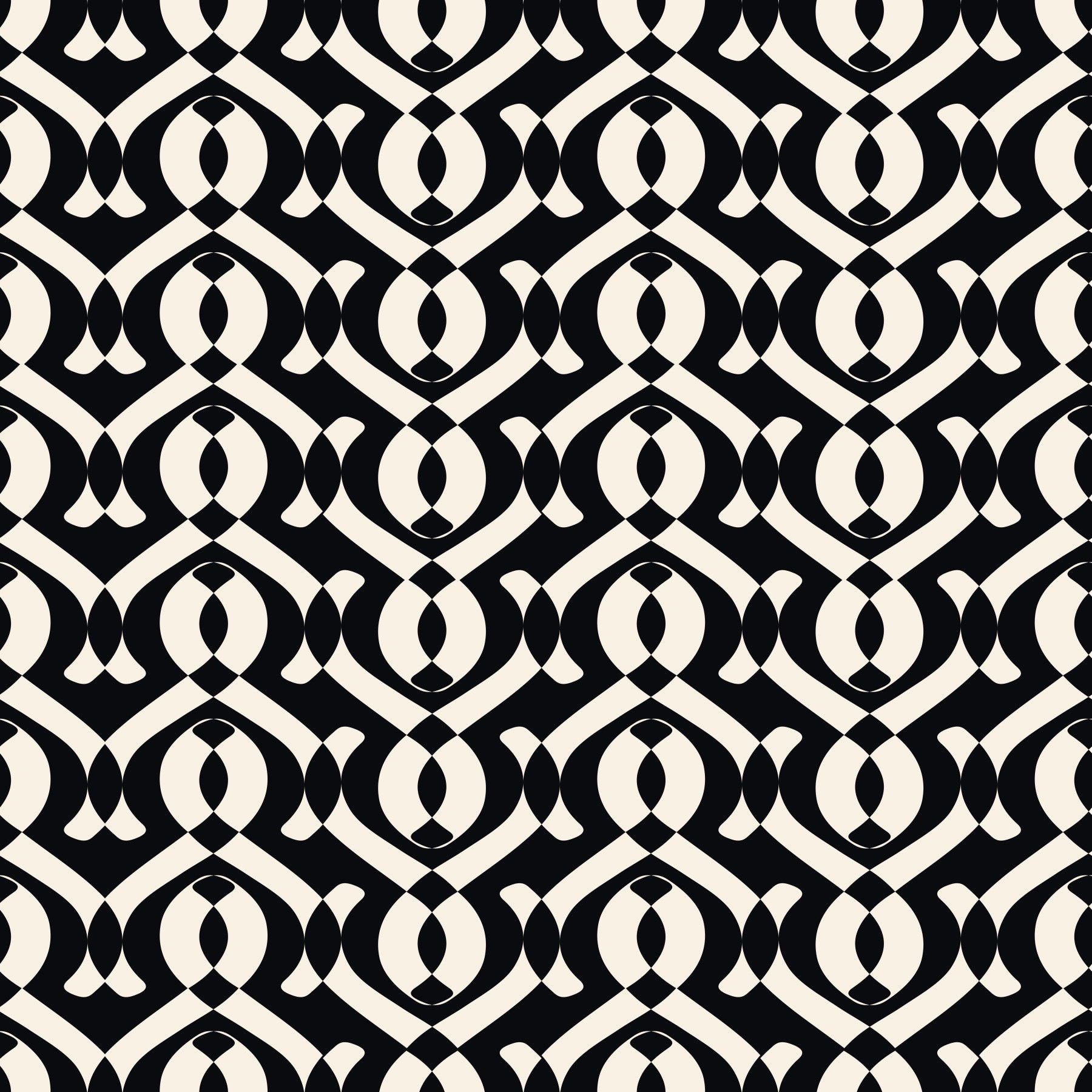Papel pintado de curvas monocromáticas entrelazadas