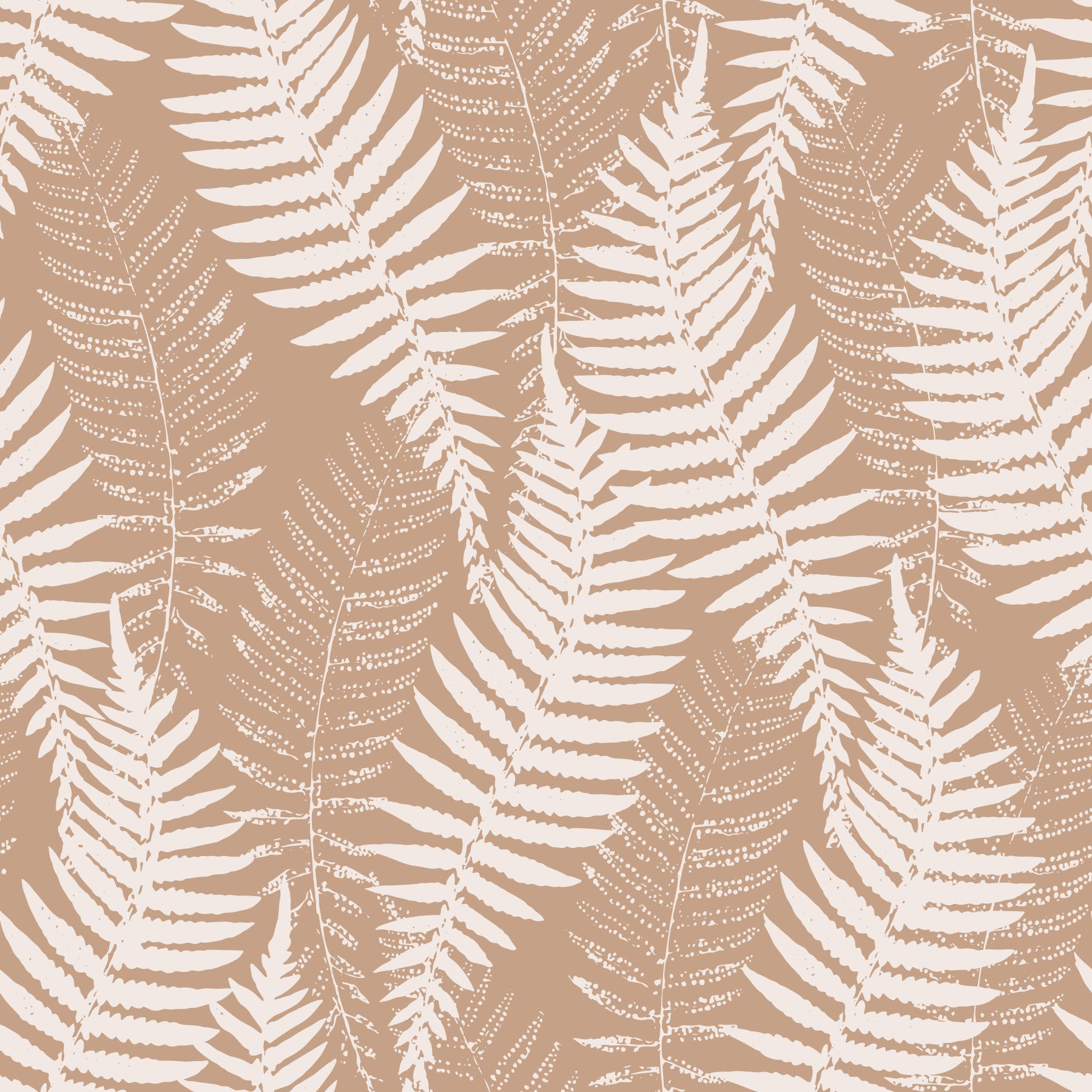 Rustieke botanische wandbekleding met silhouet van varens