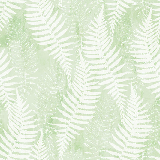 幻想的なセージグリーンのシダの葉の壁紙