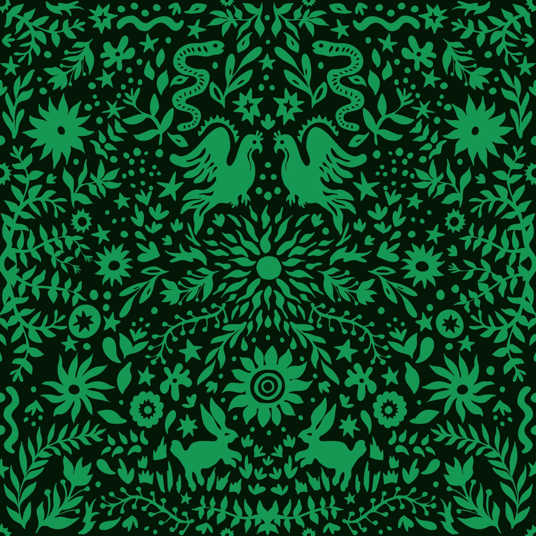 Papel pintado botánico Cuento popular del bosque
