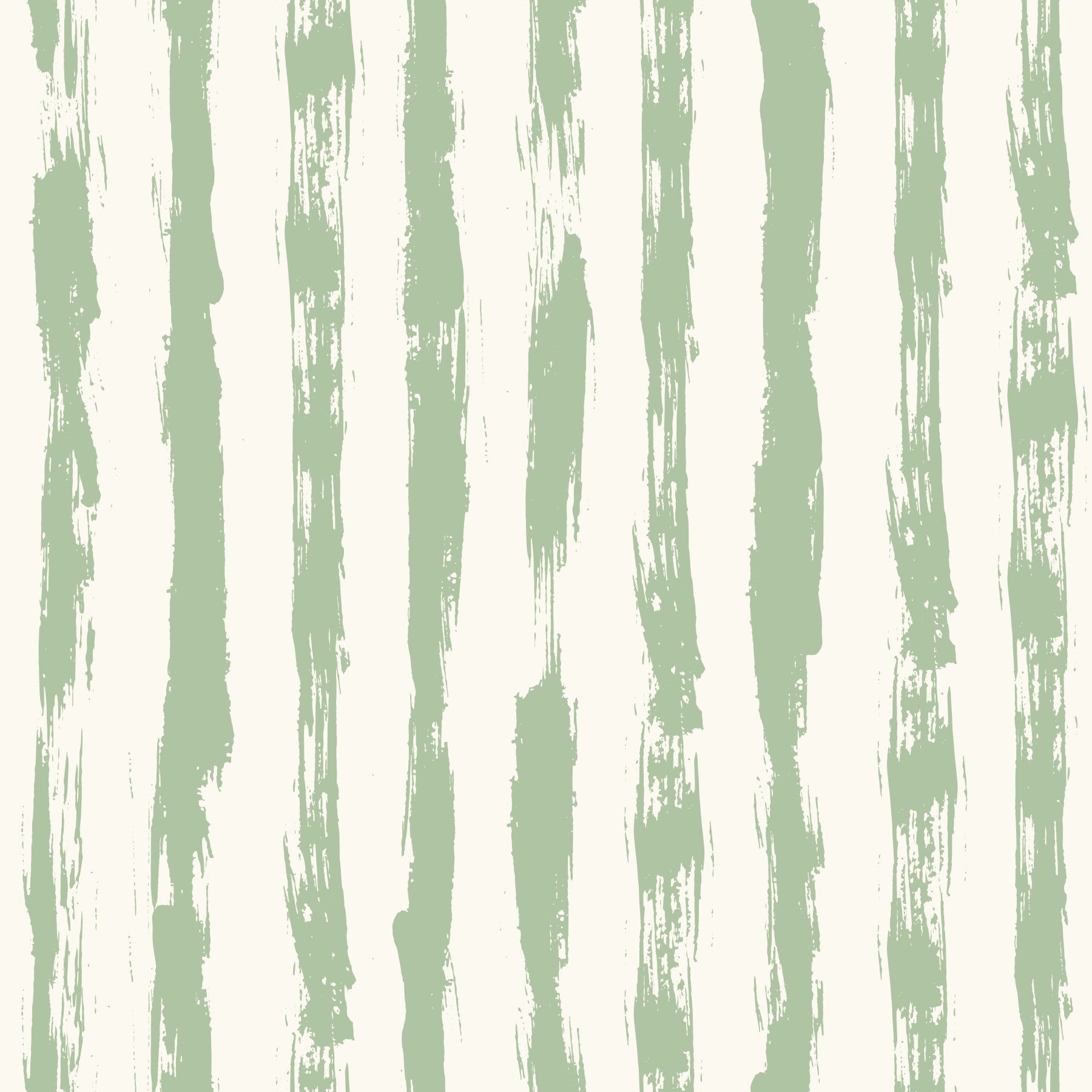 Papel de parede com riscas verticais em pinceladas verde-sálvia
